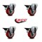Service Caster 3.5'' Red Poly Wheel Swivel Bolt Hole Caster Set with Posi Lock Brakes, 4PK SCC-BH20S3514-PPUB-RED-PLB-4 - alternate 3